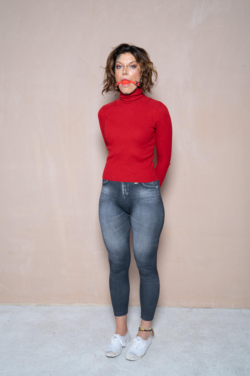 Alt Girls Bound Tina In Turtleneck Sweater Jeans And Barefoot 